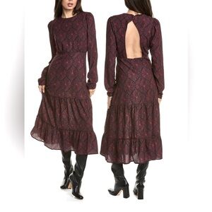 Area Stars Mara Abstract A Line Midi Dress, Red, Medium